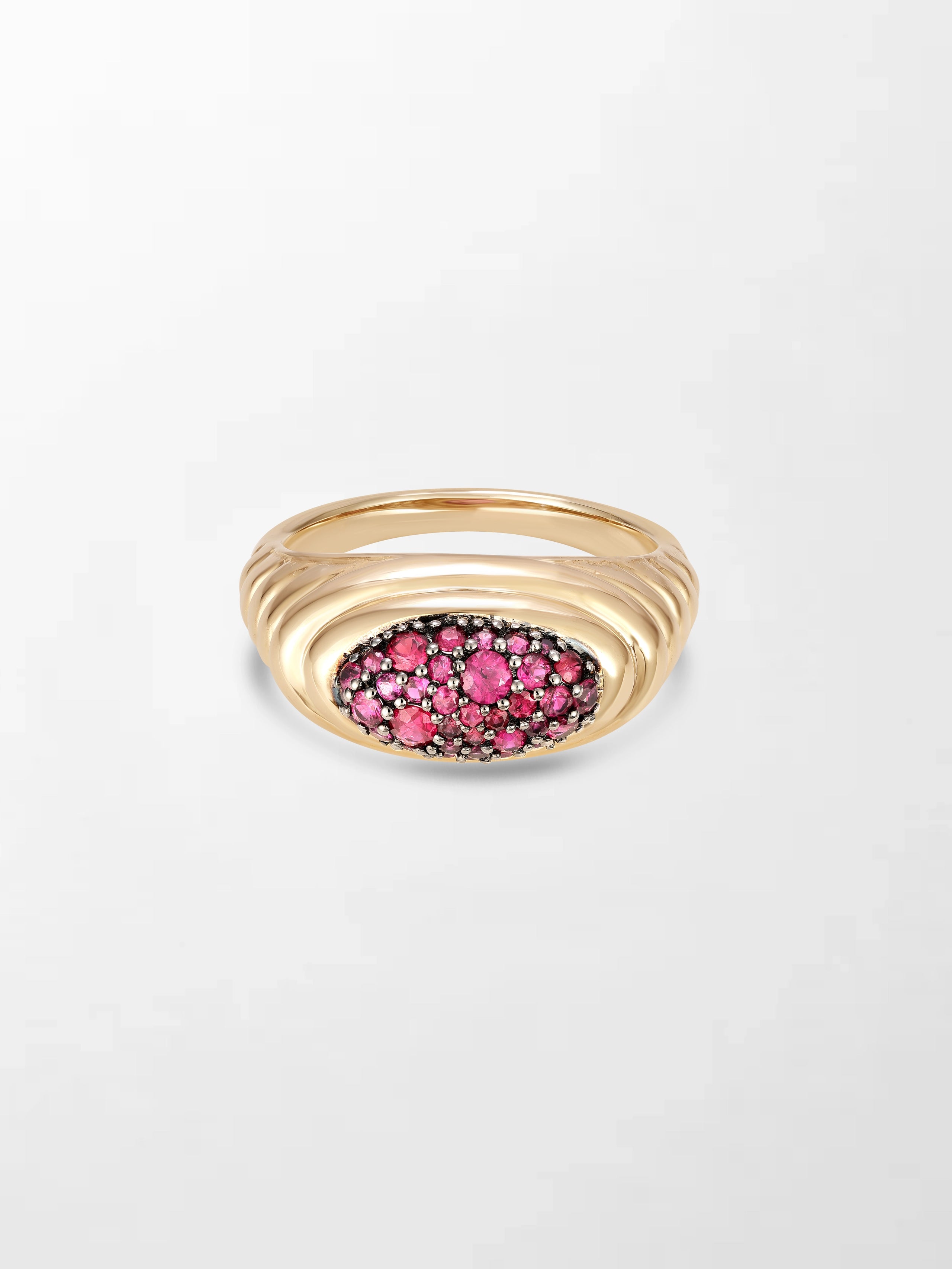 Pavé Rise Ruby Pinky Ring