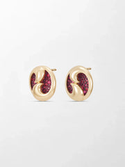 Yin - Yang Flick Ruby Studs