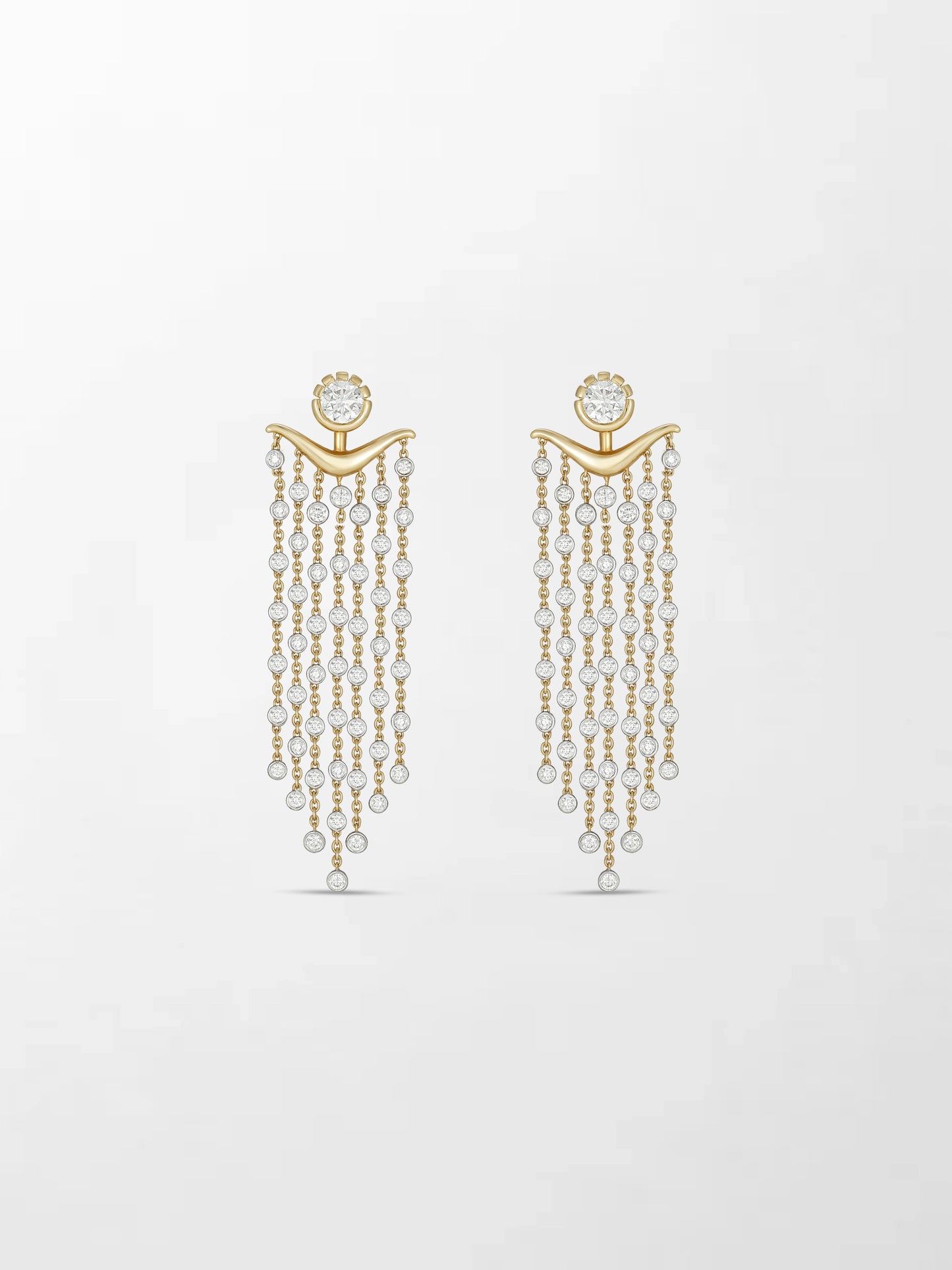 Long Split Bezel Cascade Earring