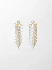 Long Split Bezel Cascade Earring