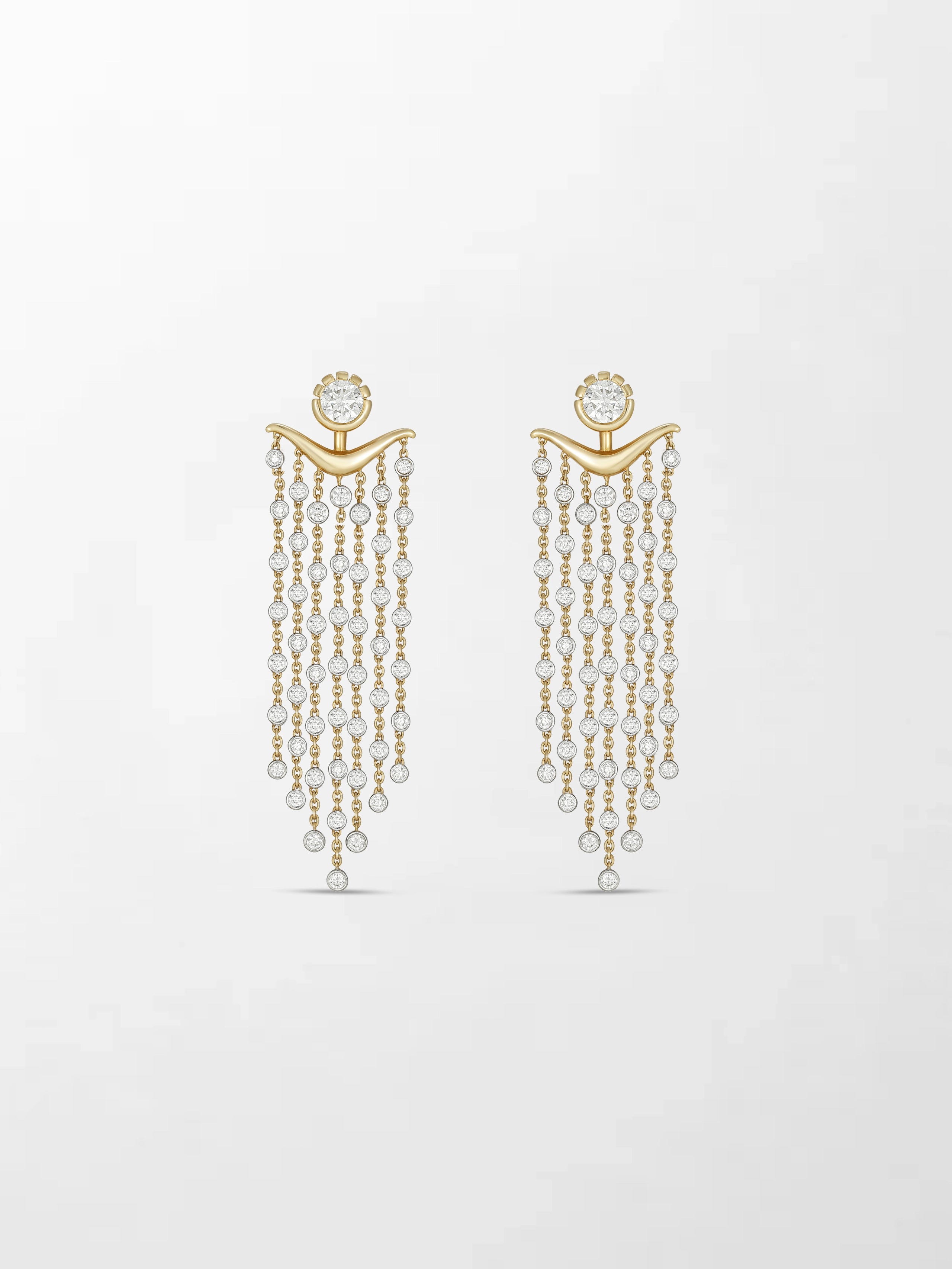 Long Split Bezel Cascade Earring