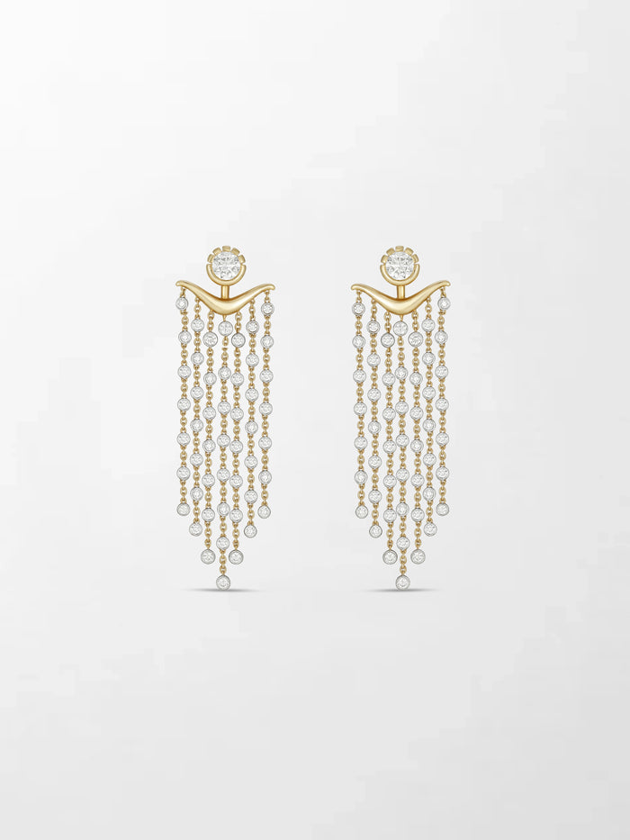 Long Split Bezel Cascade Earring