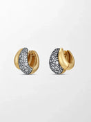 Midnight Dome Pavé Huggies