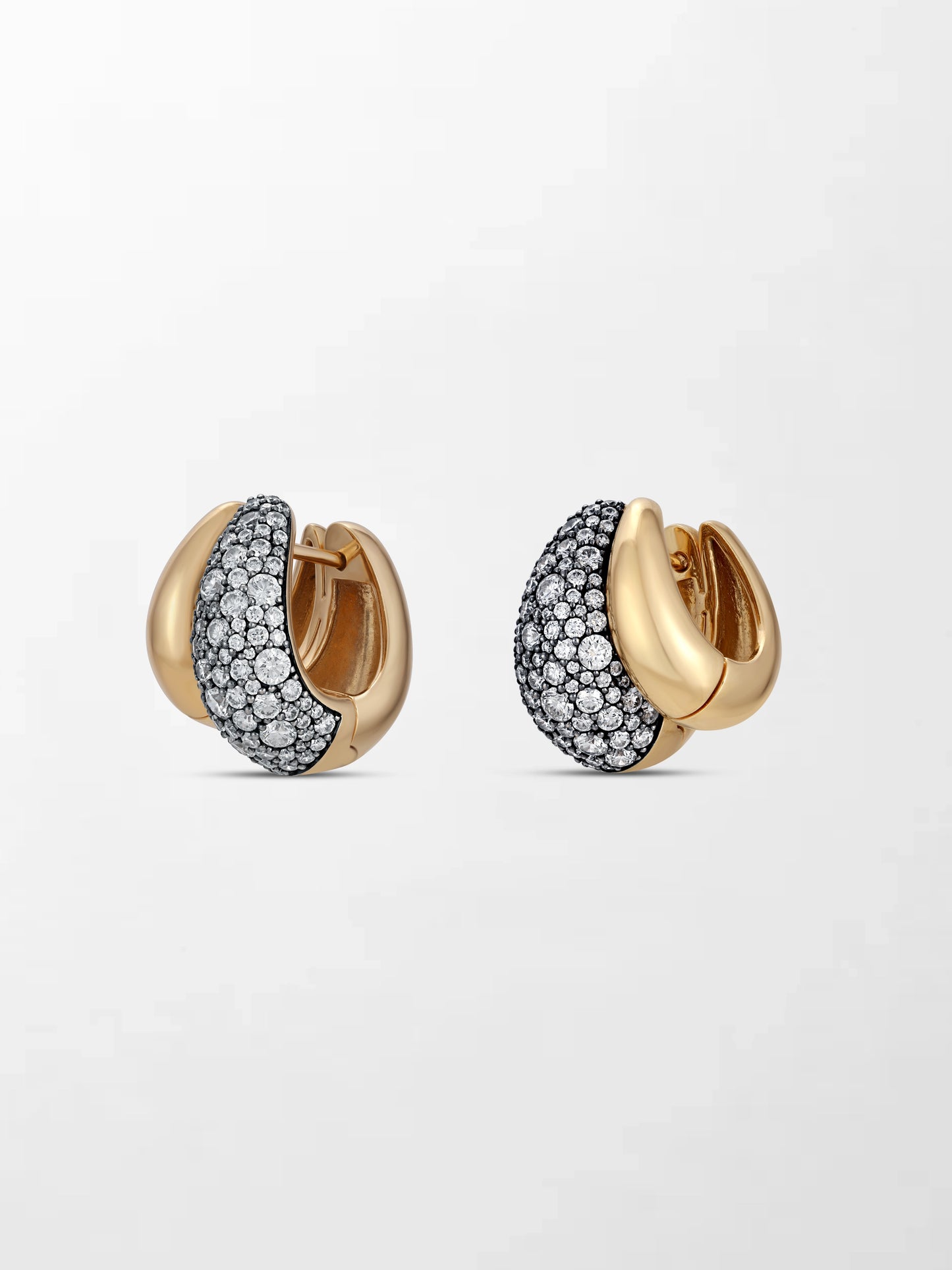 Midnight Dome Pavé Huggies