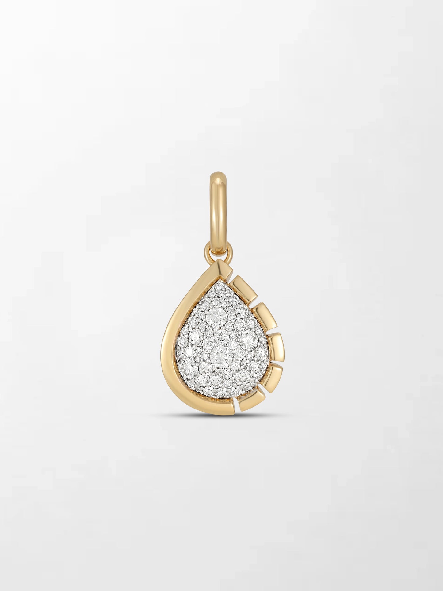 Split Bezel Snow Teardrop Pendant