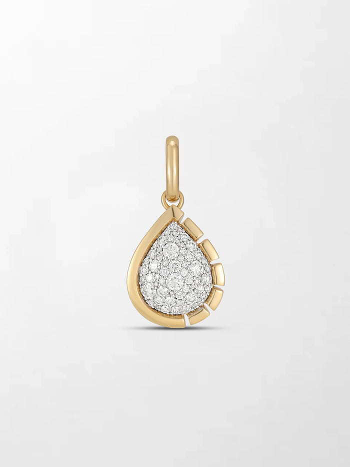 Split Bezel Snow Teardrop Pendant