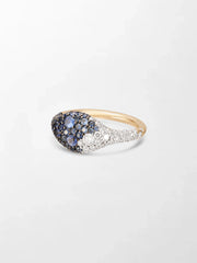 Sapphire Dome Pave Ring
