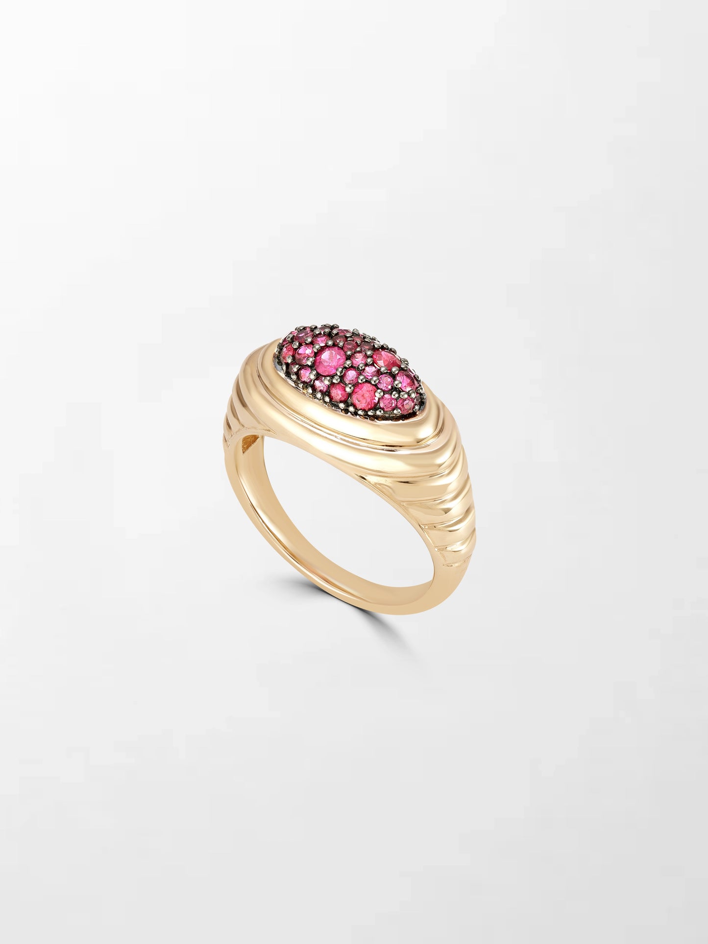 Pavé Rise Ruby Pinky Ring