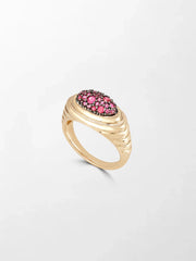 Pavé Rise Ruby Pinky Ring