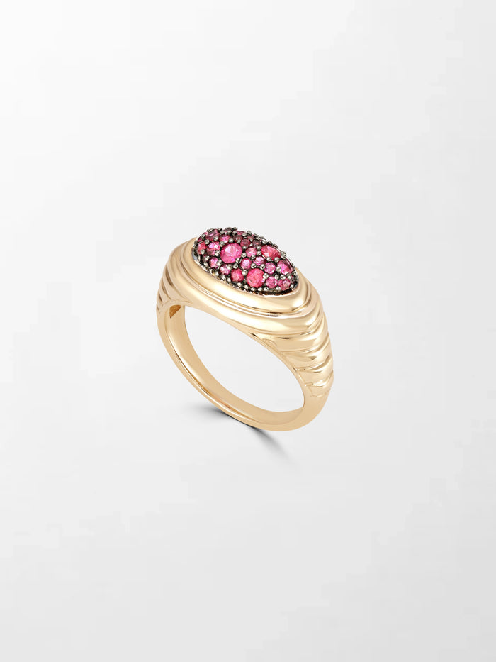 Pavé Rise Ruby Pinky Ring