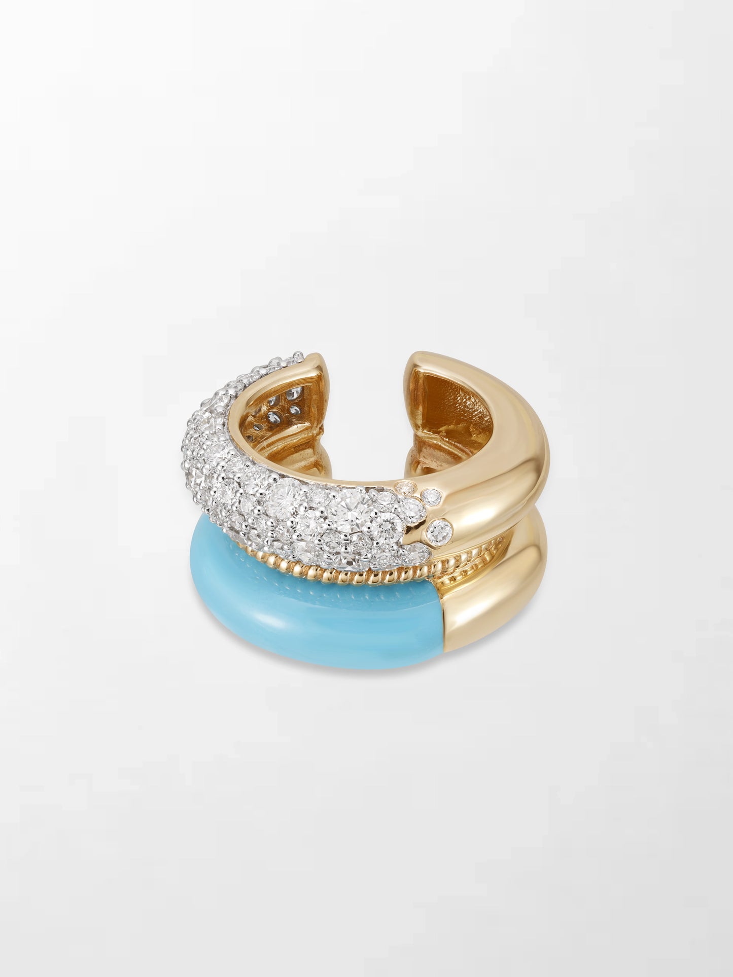 Blue Enamel Pavé Ear Cuff