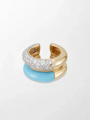 Blue Enamel Pavé Ear Cuff