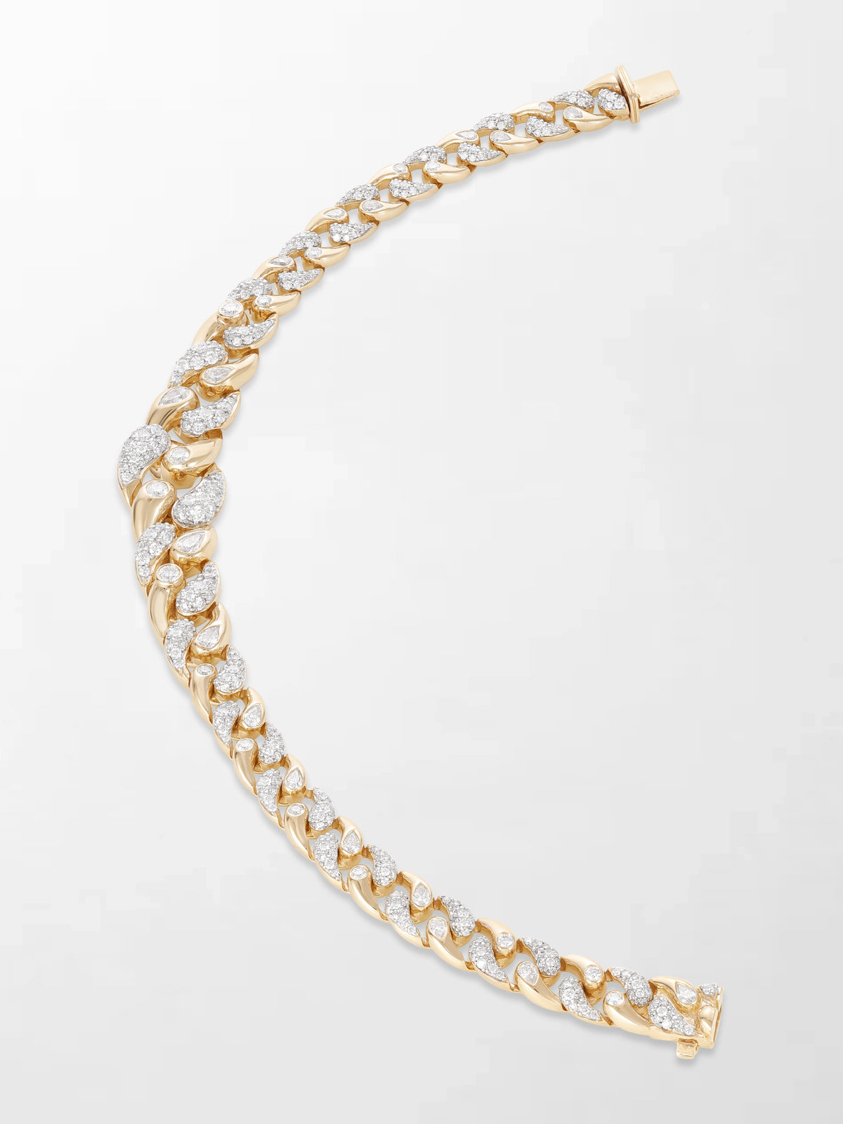 Tapered Cuban Diamond Bracelet