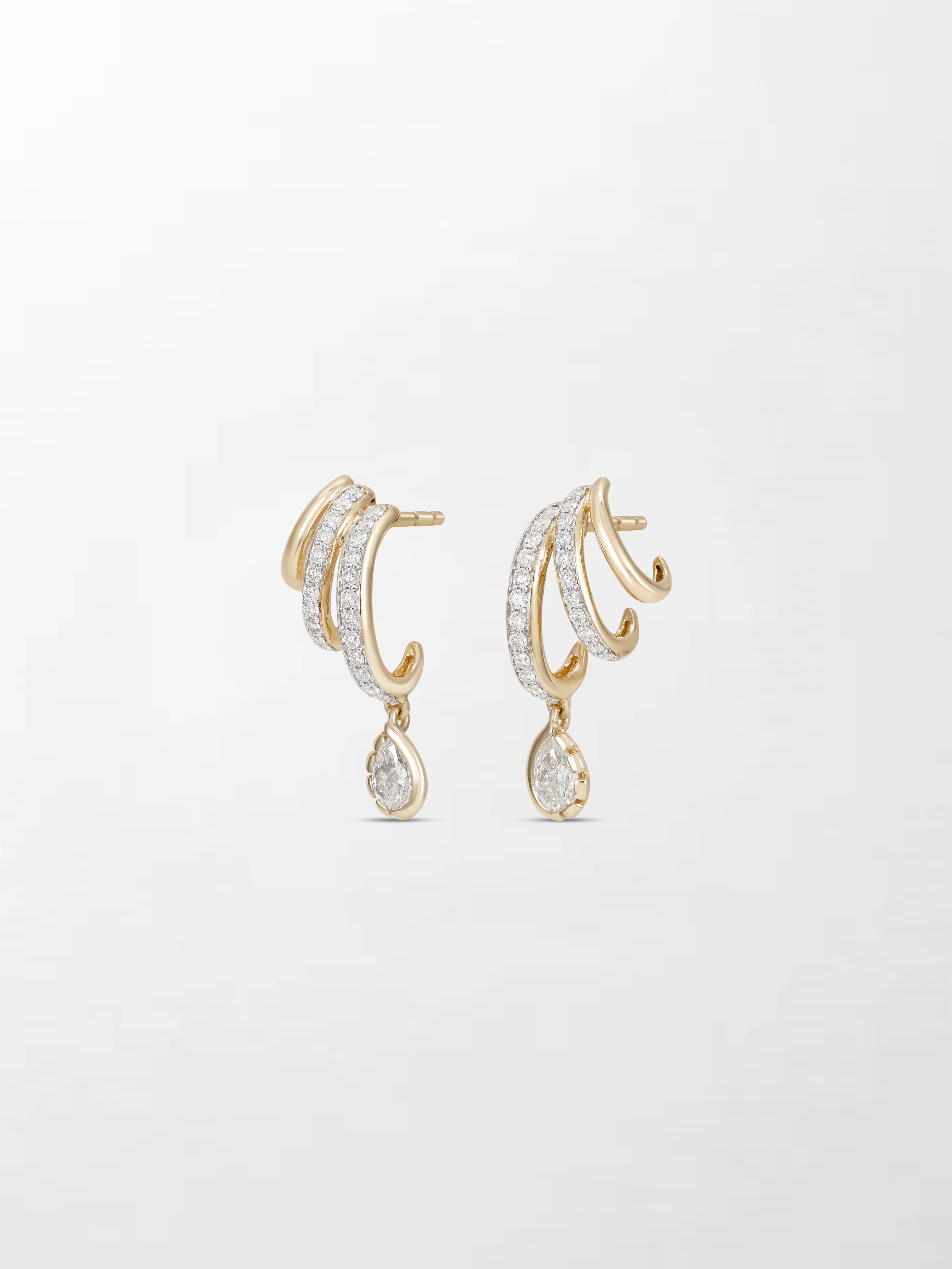 Drop Claw Diamond Earrings