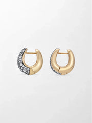 Midnight Dome Pavé Huggies