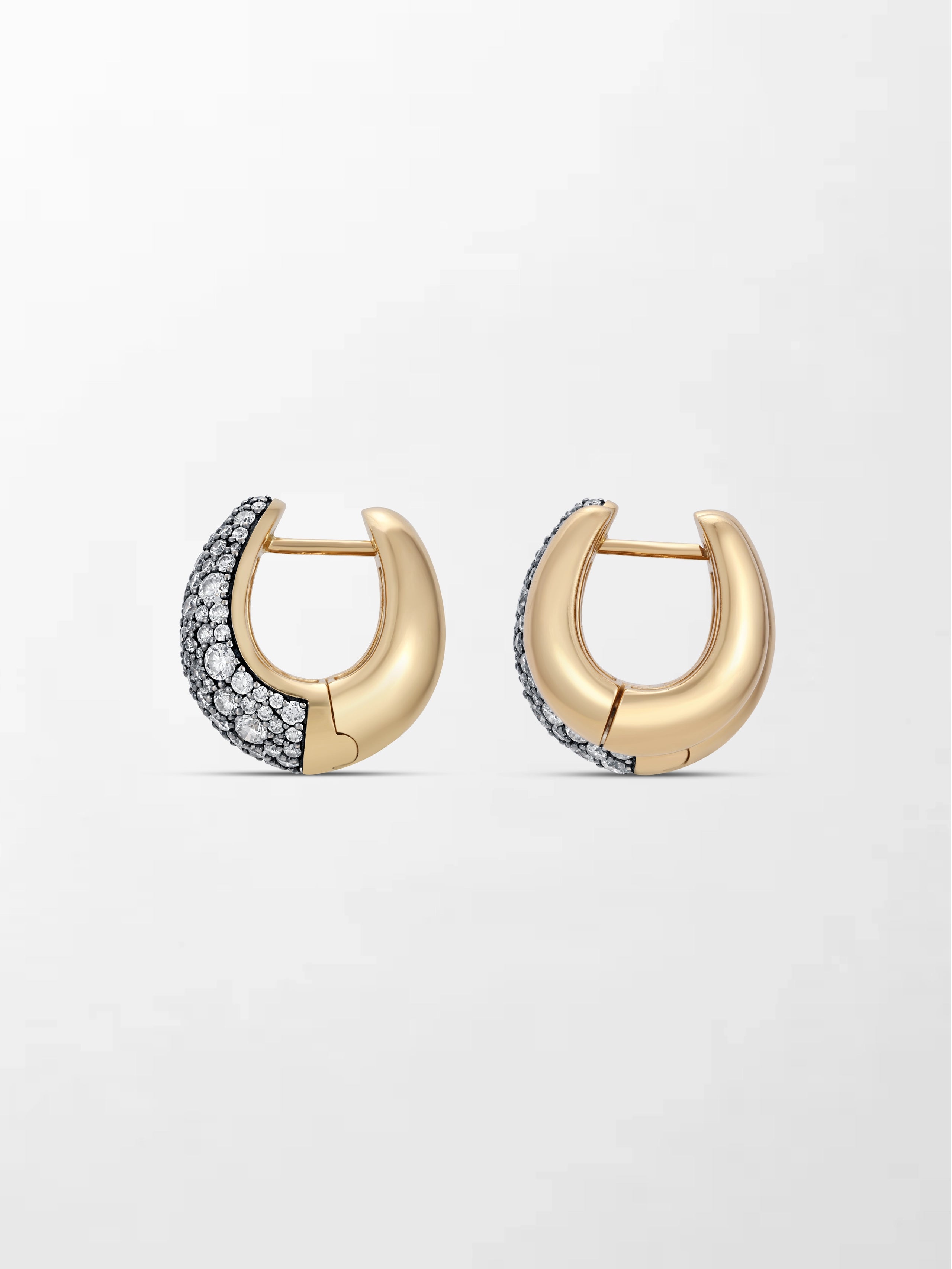 Midnight Dome Pavé Huggies