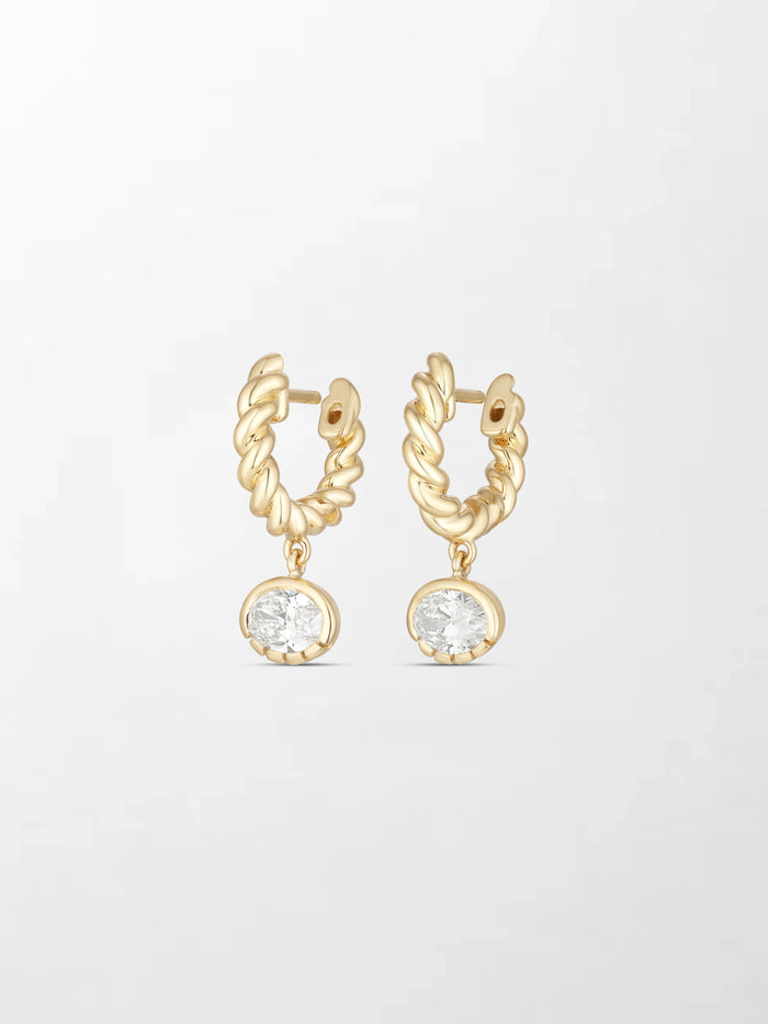 Bezel Drop Earrings