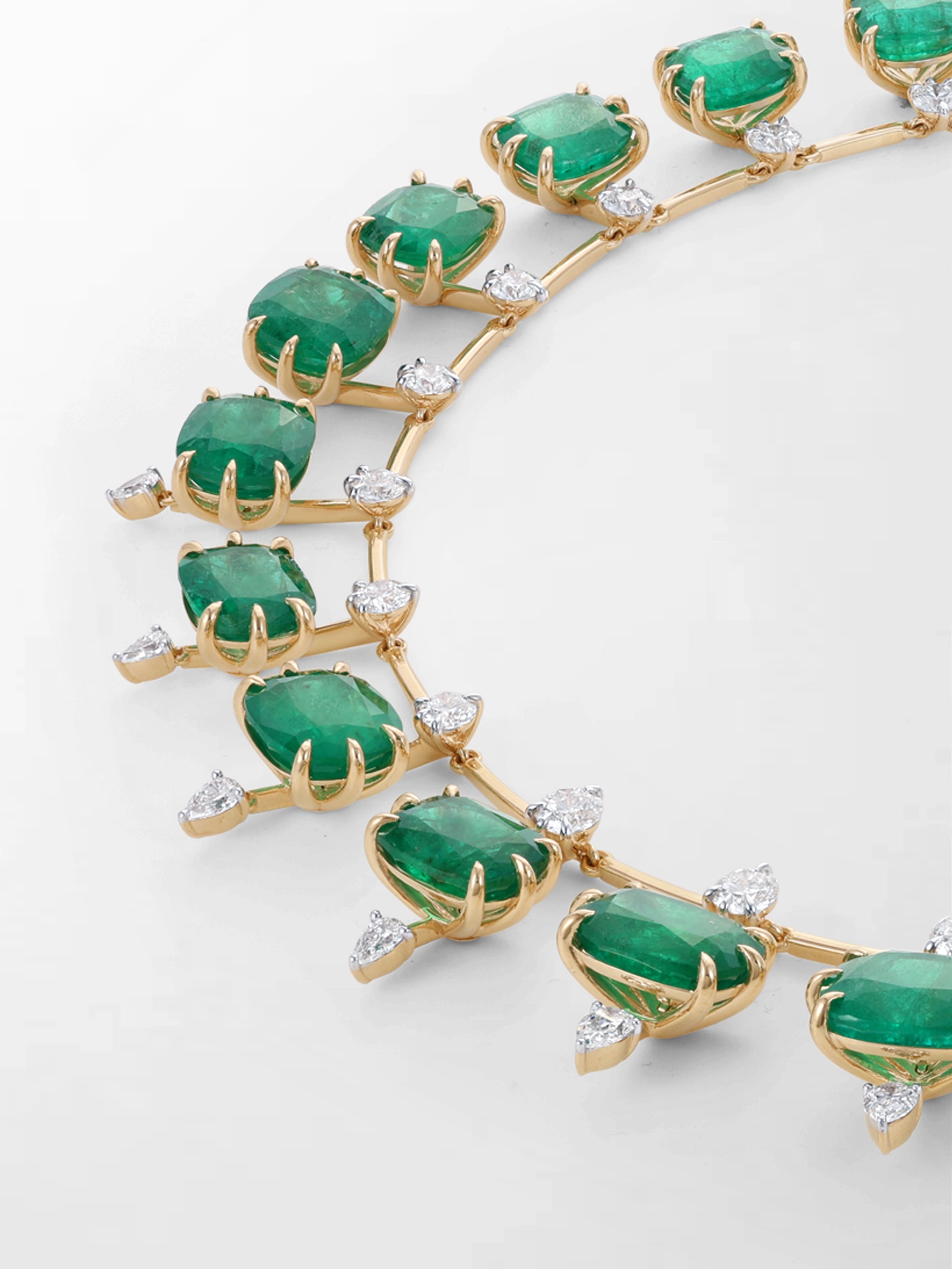 Vintage Cushion Emerald Necklace