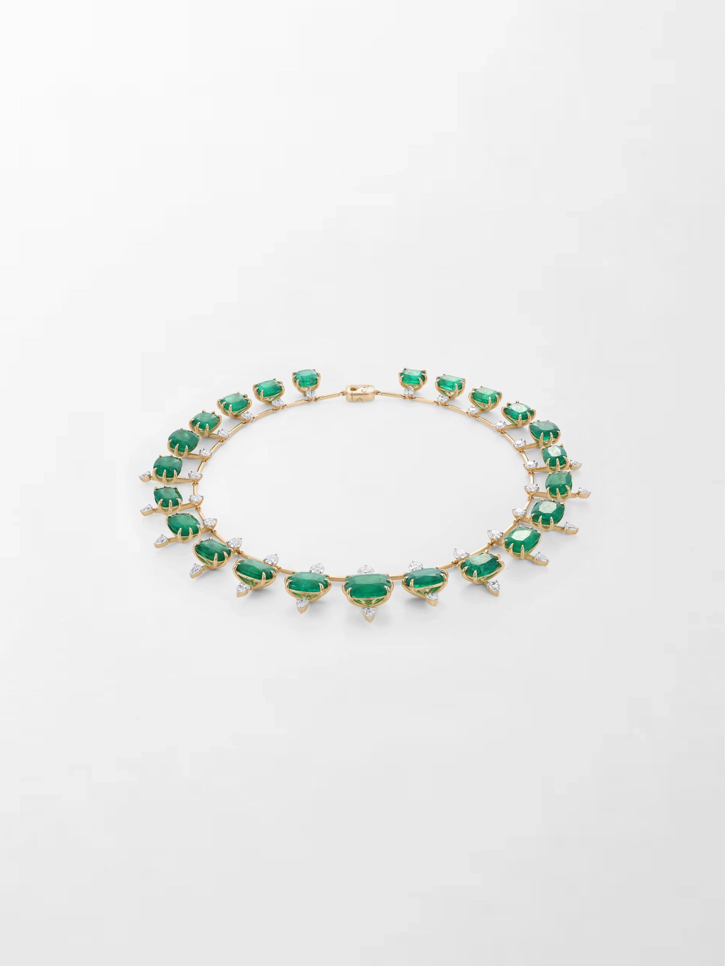Vintage Cushion Emerald Necklace