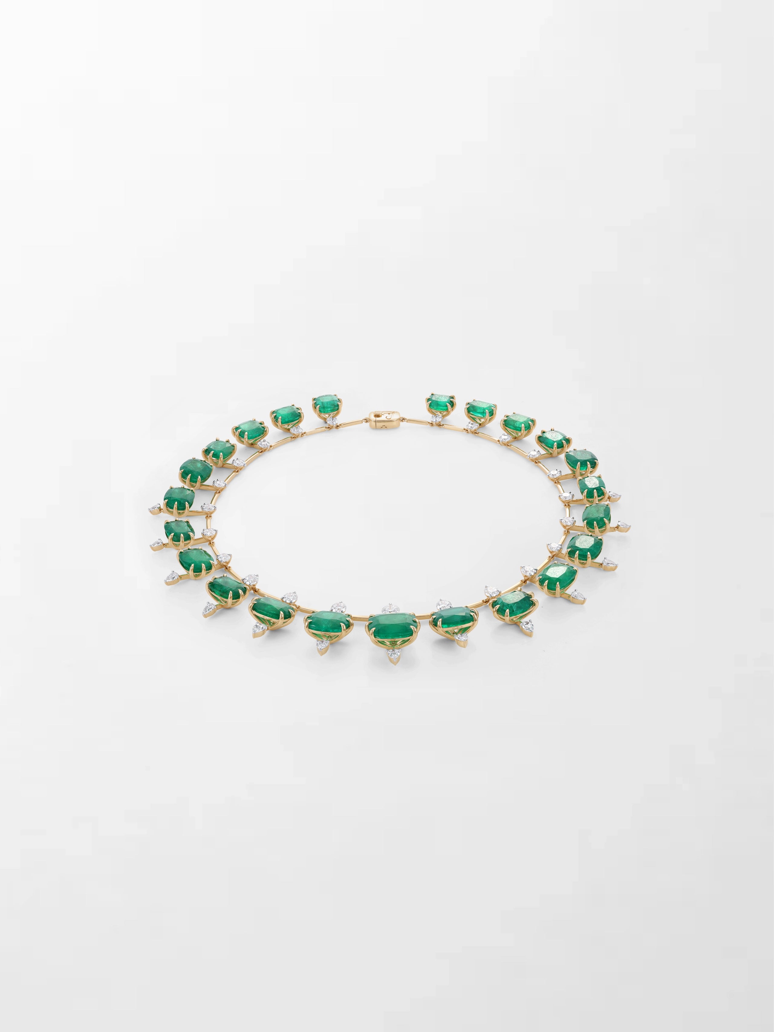 Vintage Cushion Emerald Necklace