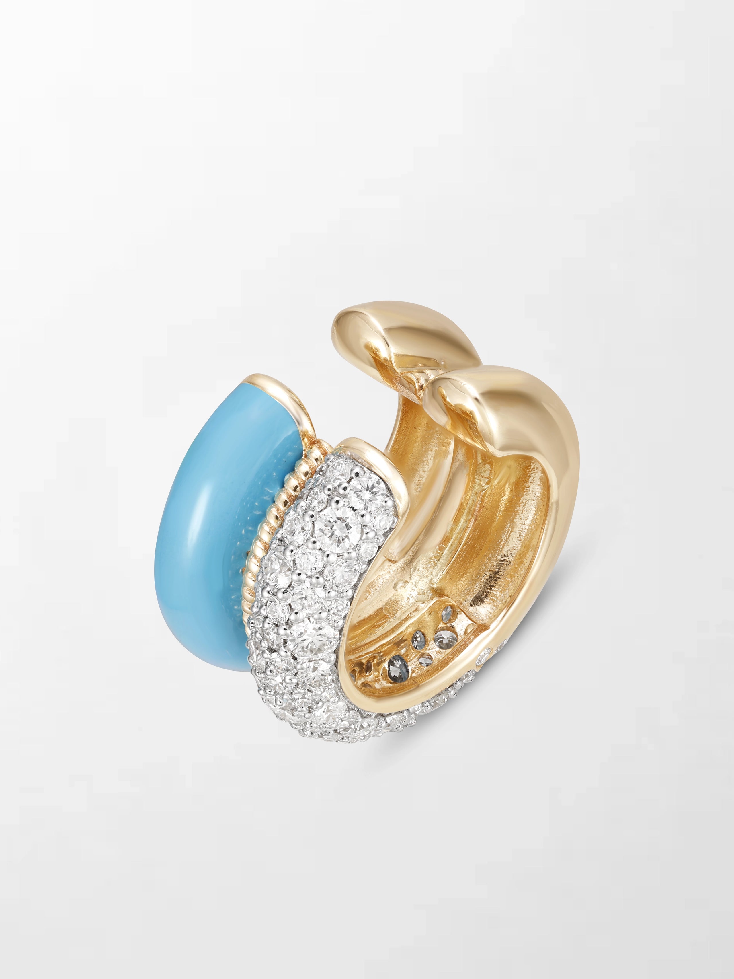 Blue Enamel Pavé Ear Cuff
