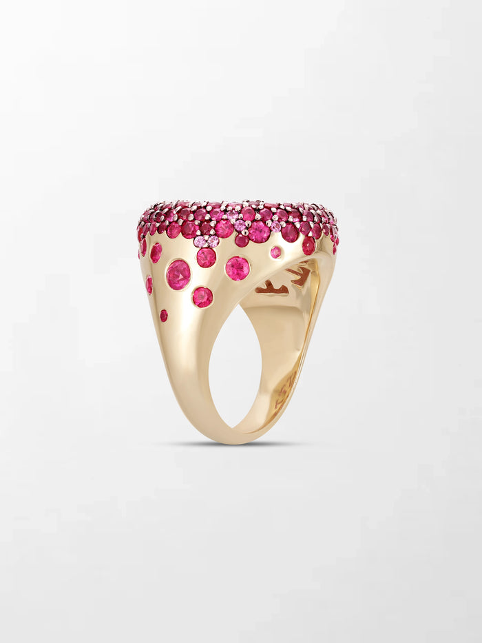 Ruby Cupped Dome Ring