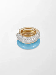 Blue Enamel Pavé Ear Cuff