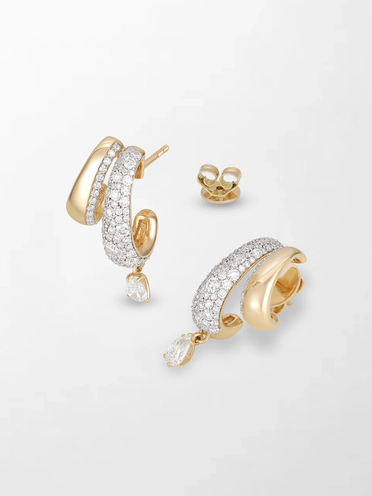 Pave 2 Claw Diamond Earrings