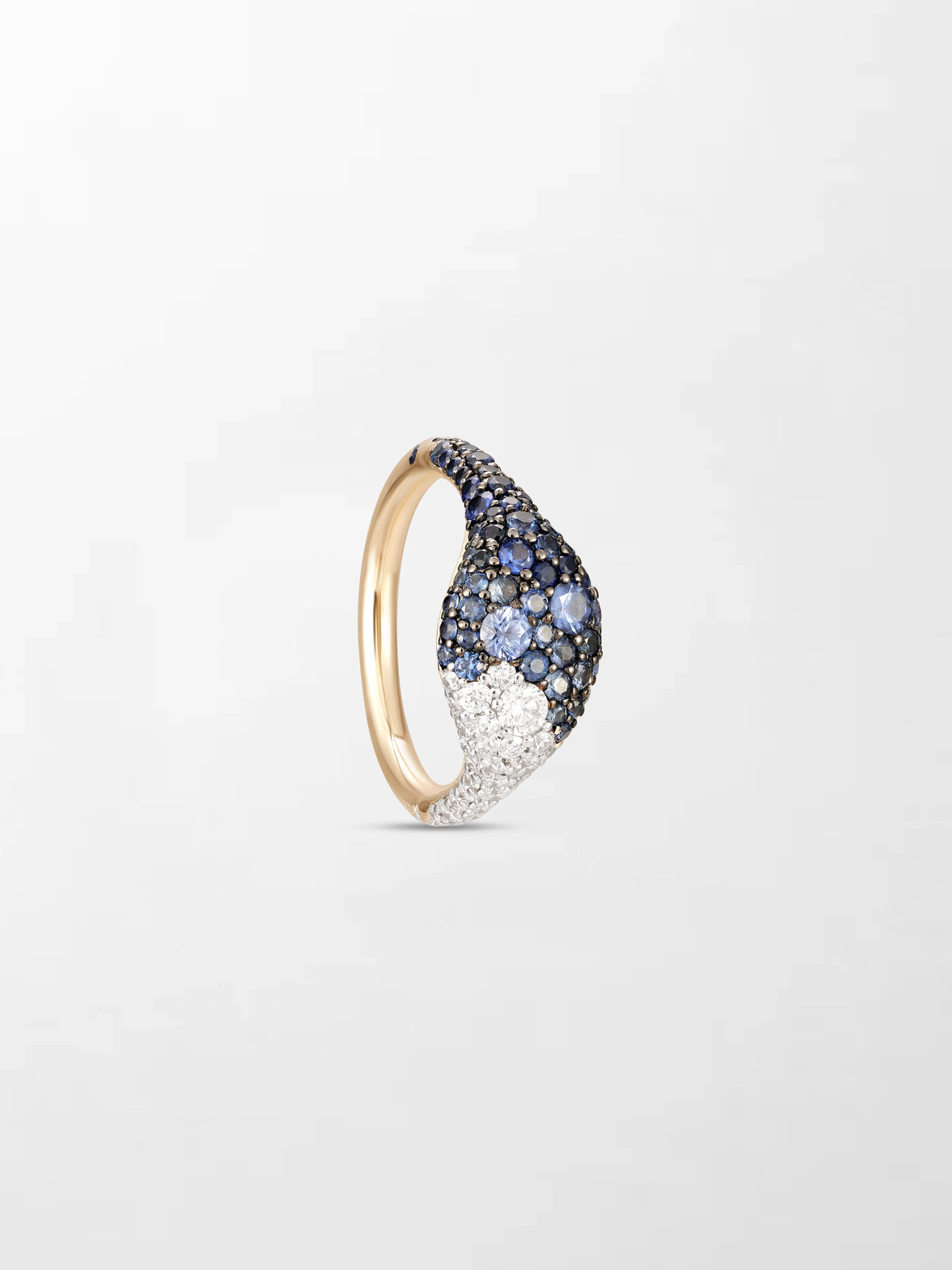 Sapphire Dome Pave Ring