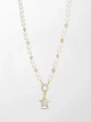 Moonstar Pavé Pearl Necklace