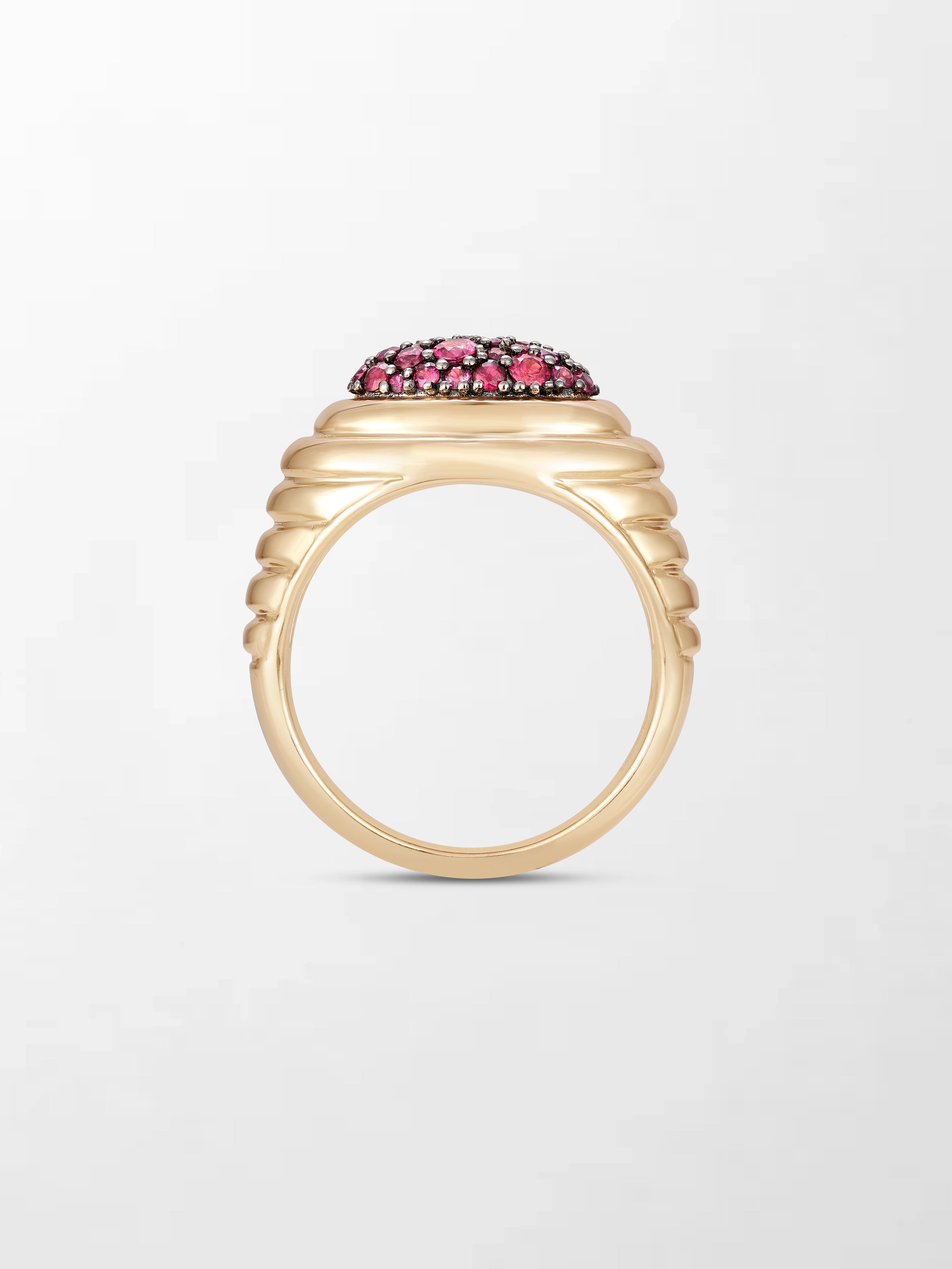 Pavé Rise Ruby Pinky Ring