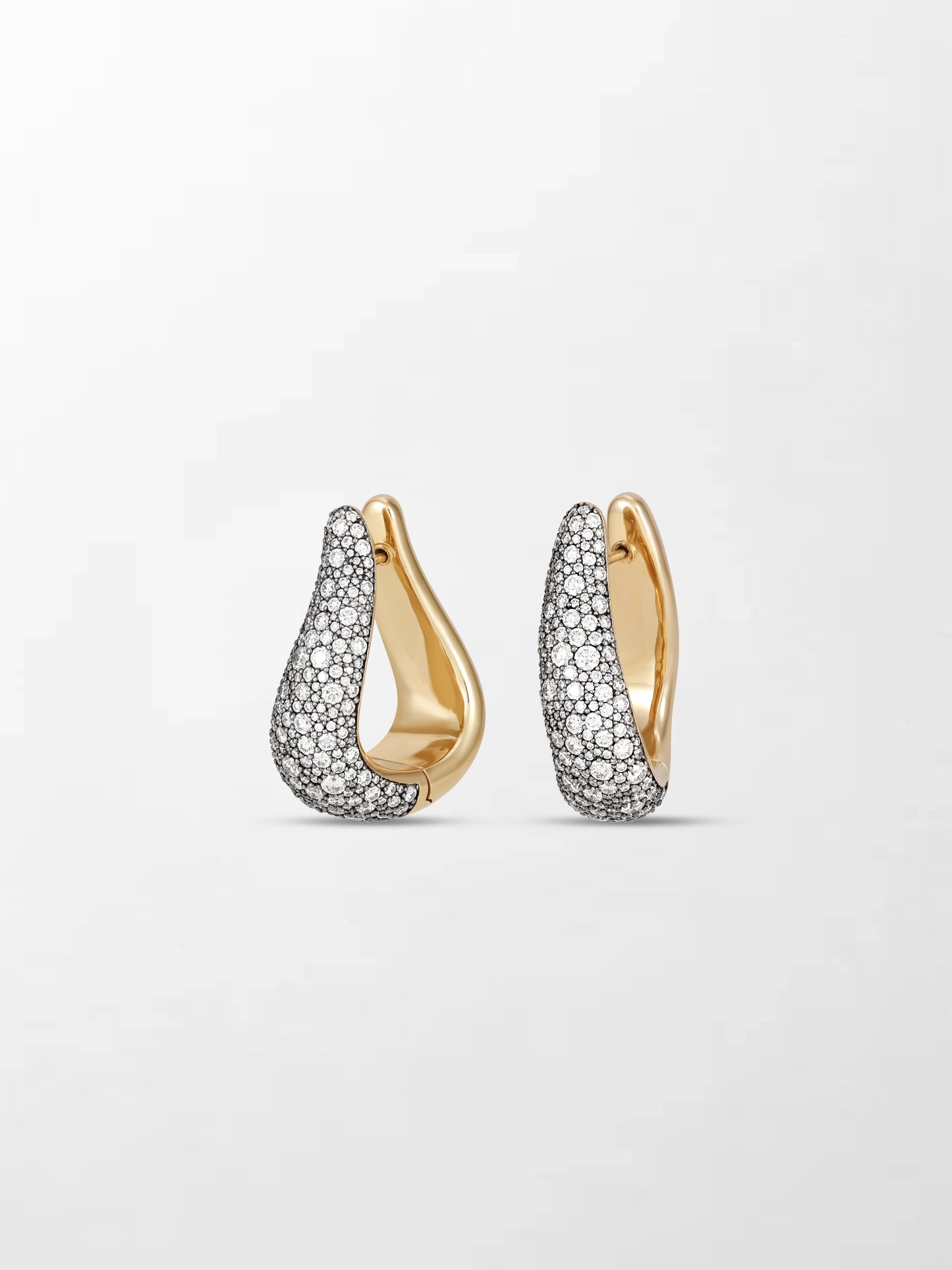 Snow Pave Wave Hoop Earrings