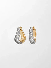 Snow Pave Wave Hoop Earrings