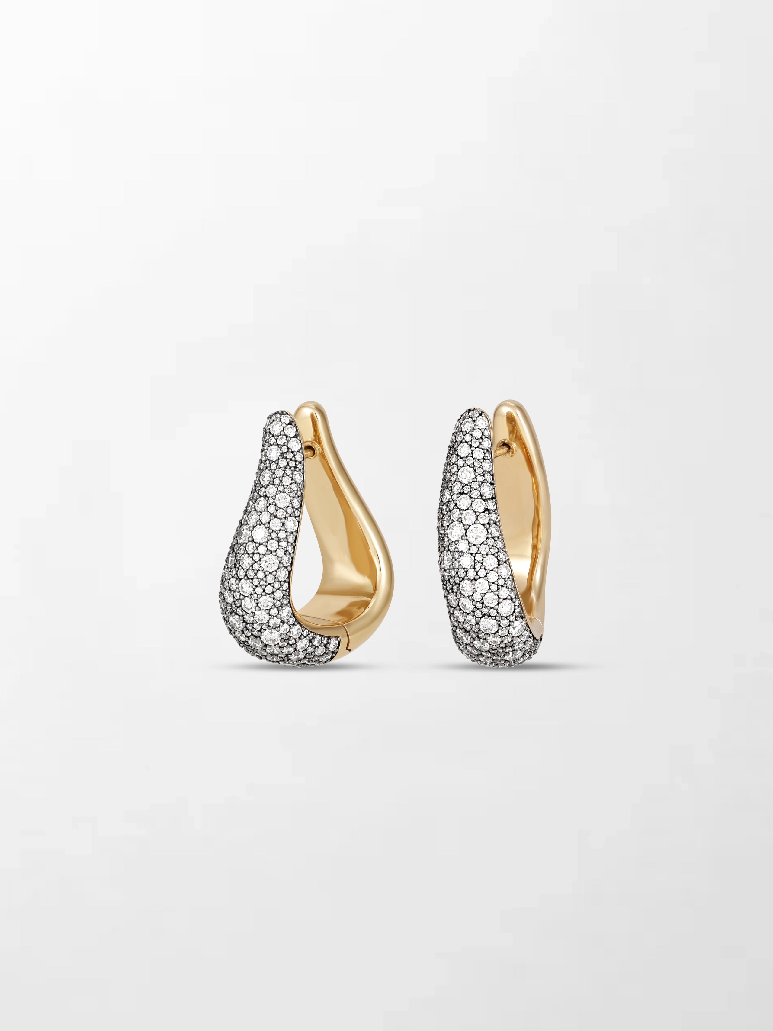 Snow Pave Wave Hoop Earrings