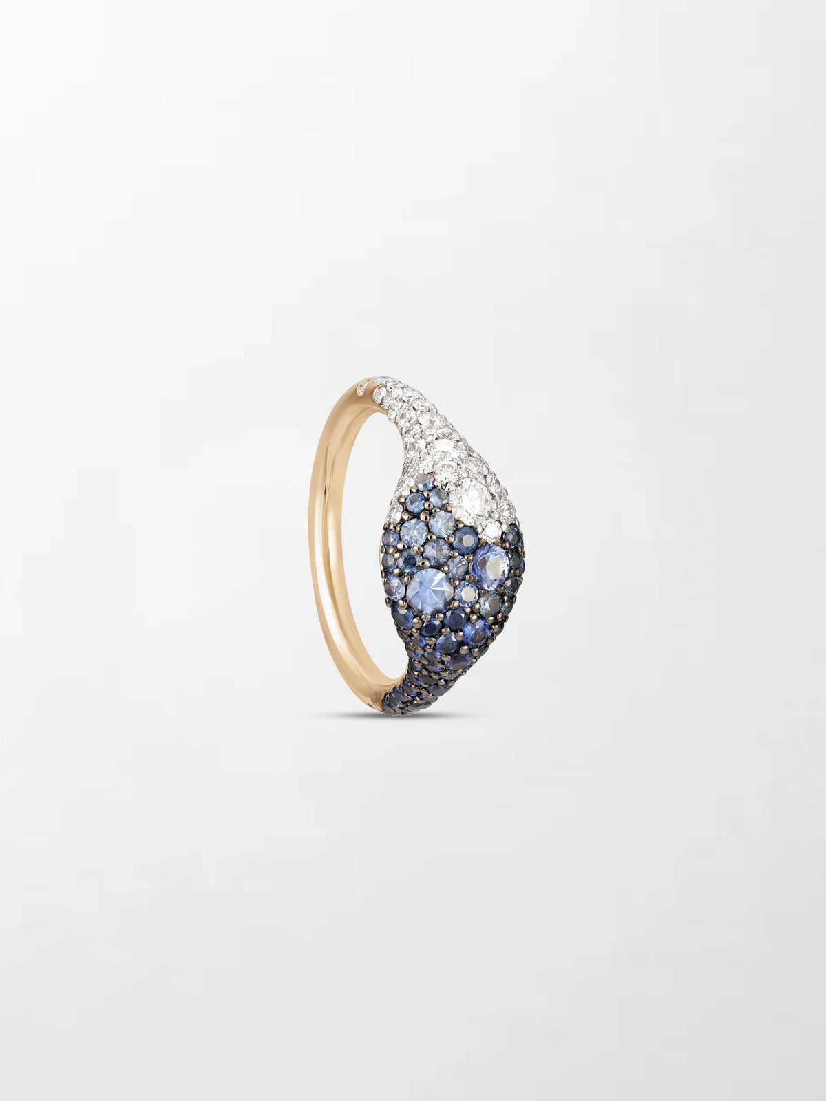 Sapphire Dome Pave Ring