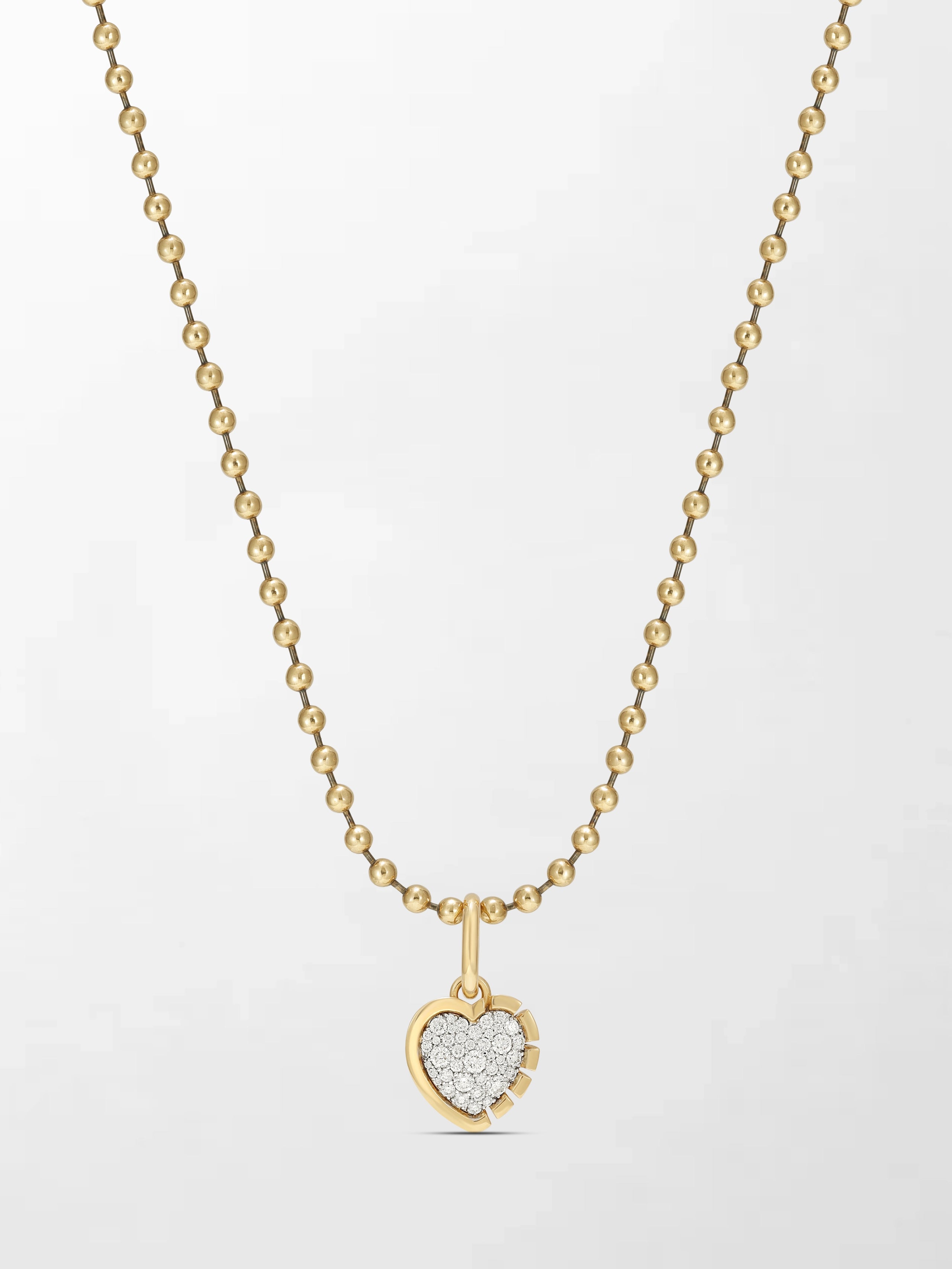 Split Bezel Heartlight Pendant with Ball Chain