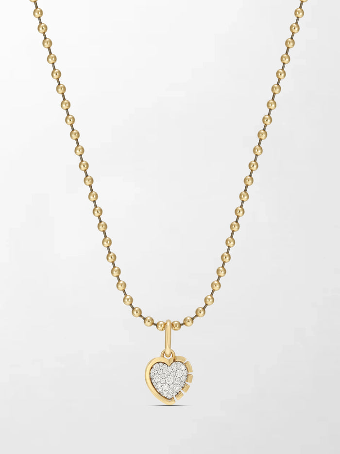 Split Bezel Heartlight Pendant with Ball Chain