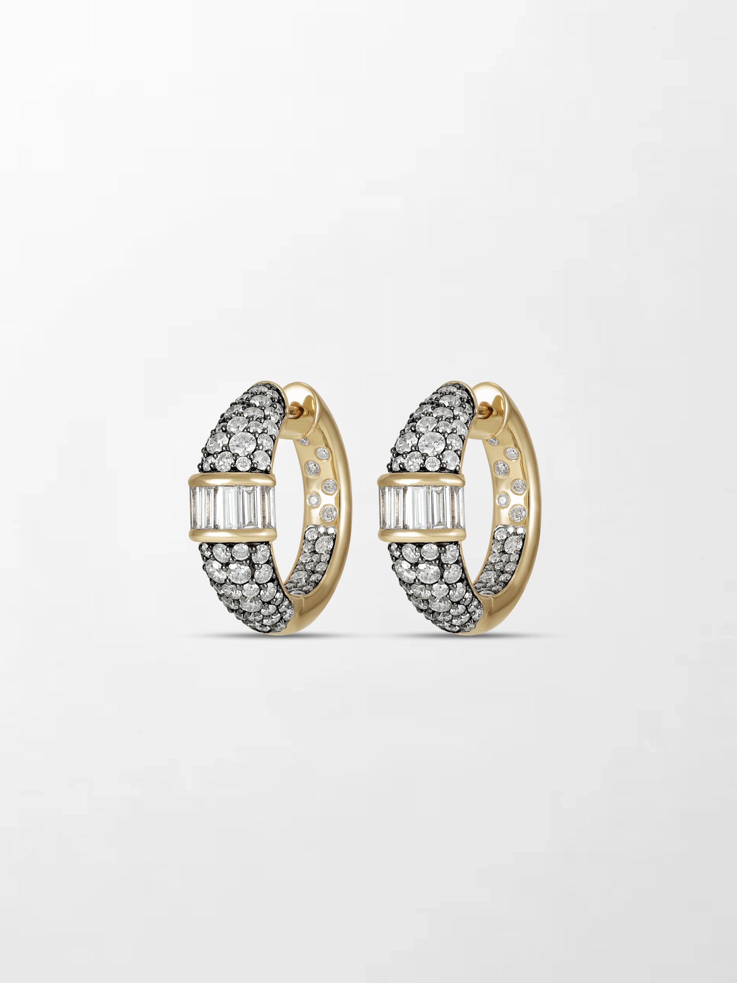 Baguette Diamond Hoops