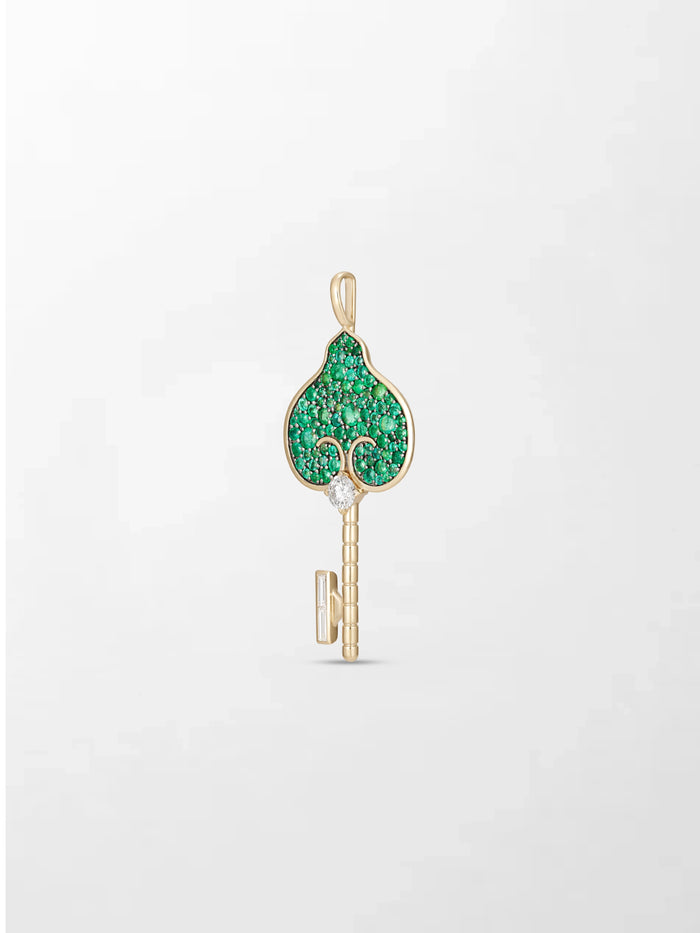 Emerald Heart Key Pendant