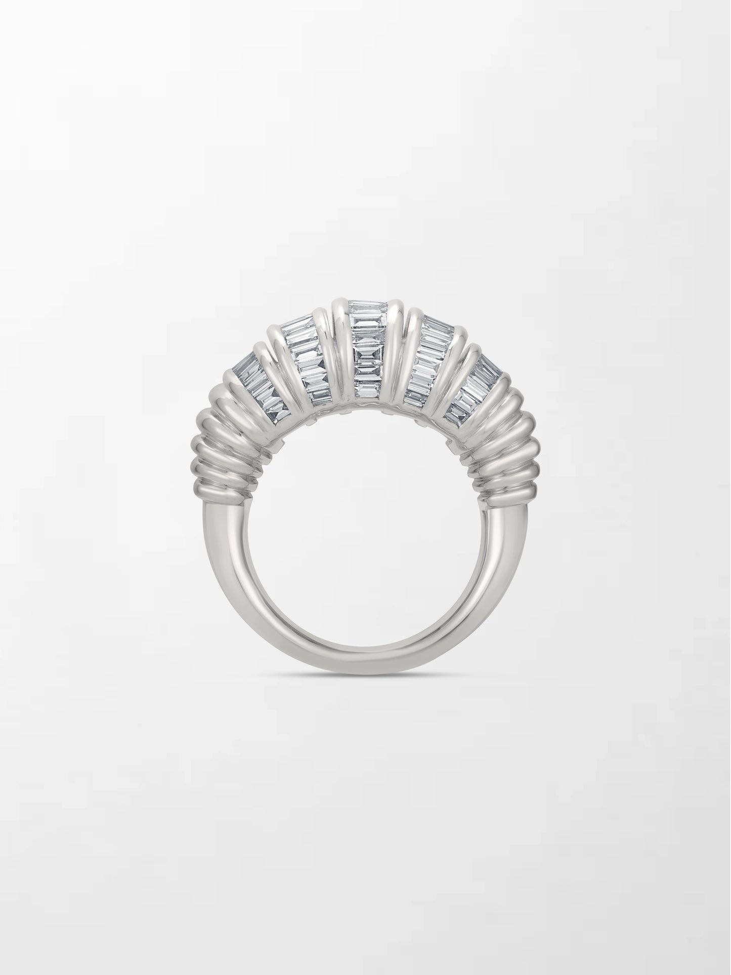 Snow Tapered Baguette Ring