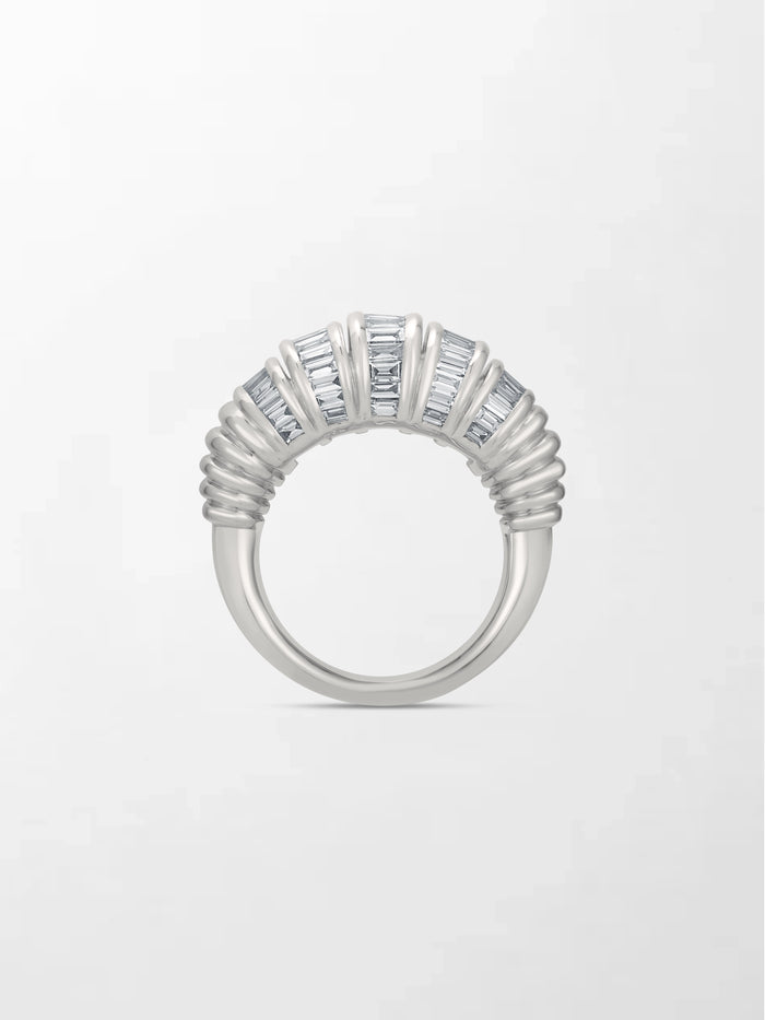Snow Tapered Baguette Ring