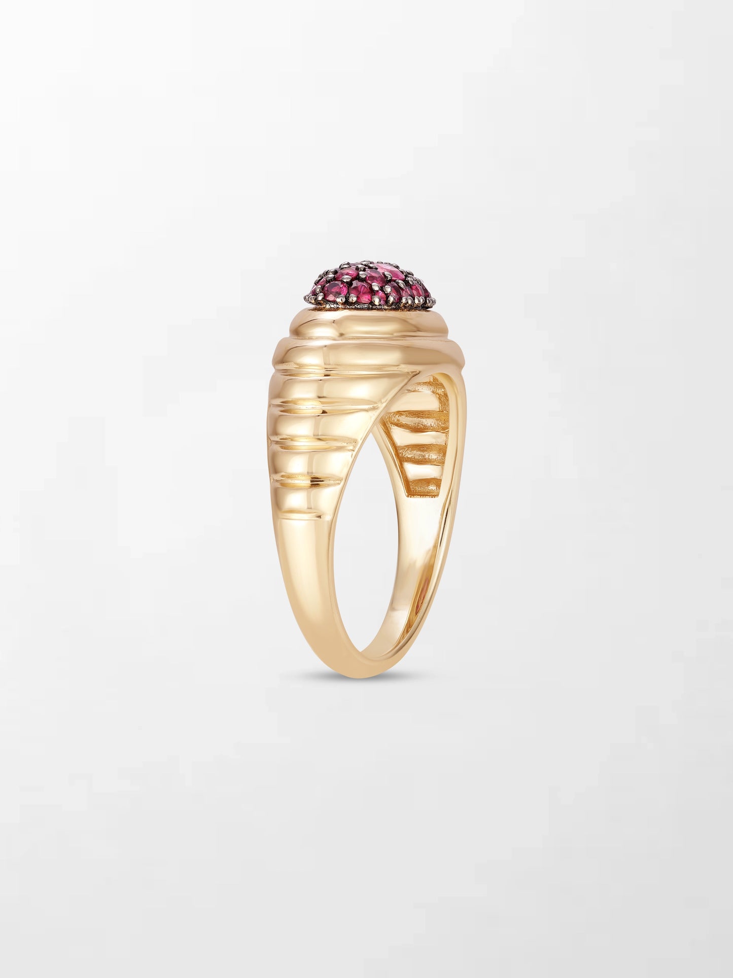 Pavé Rise Ruby Pinky Ring
