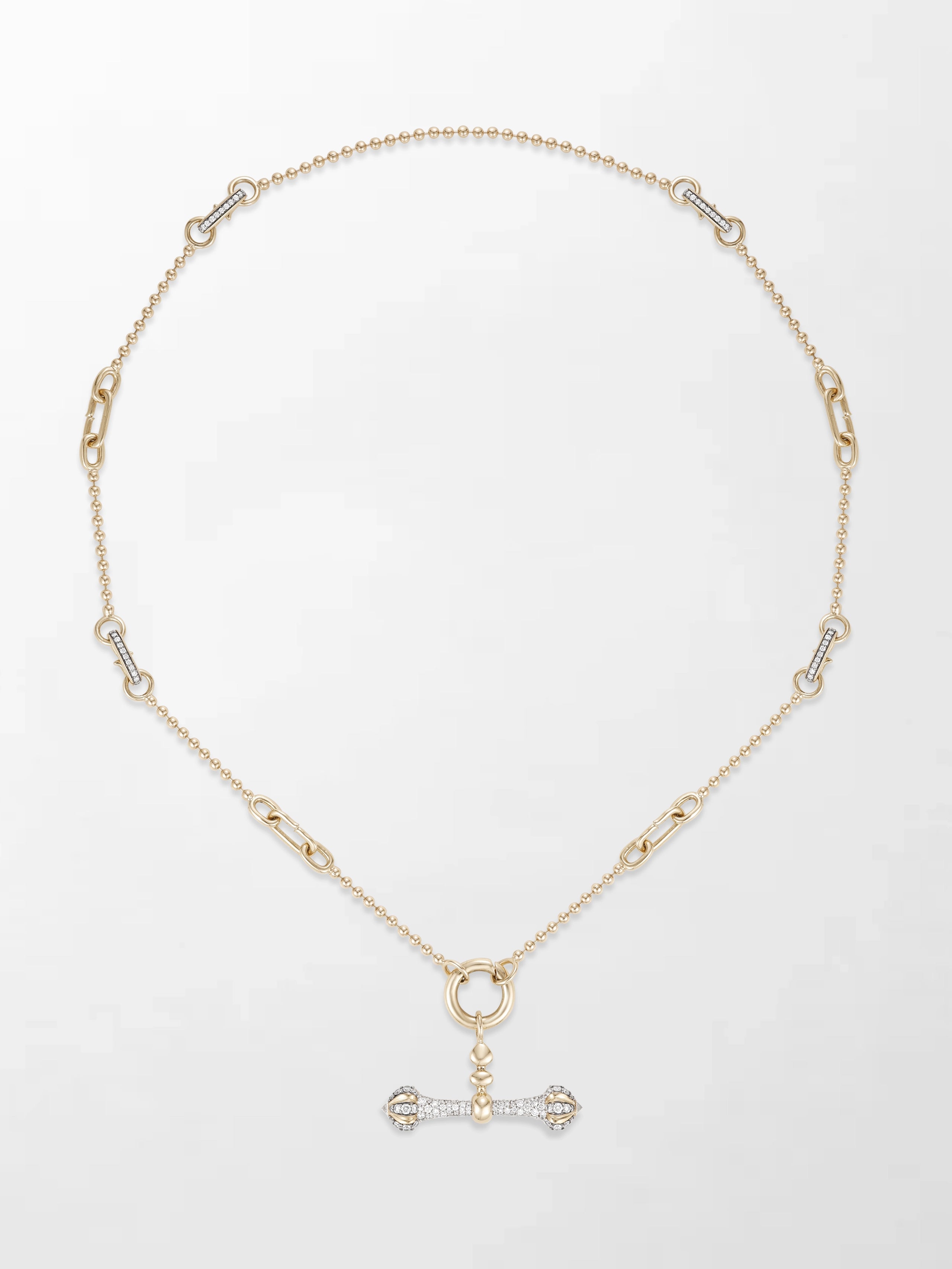 Midnight Diamond Dumbbell T-Bar Chain