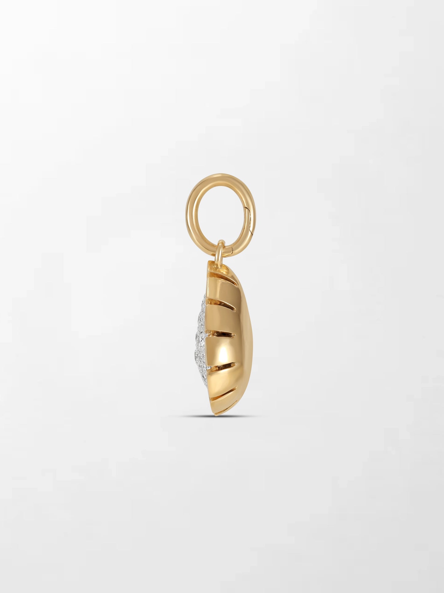 Split Bezel Snow Teardrop Pendant