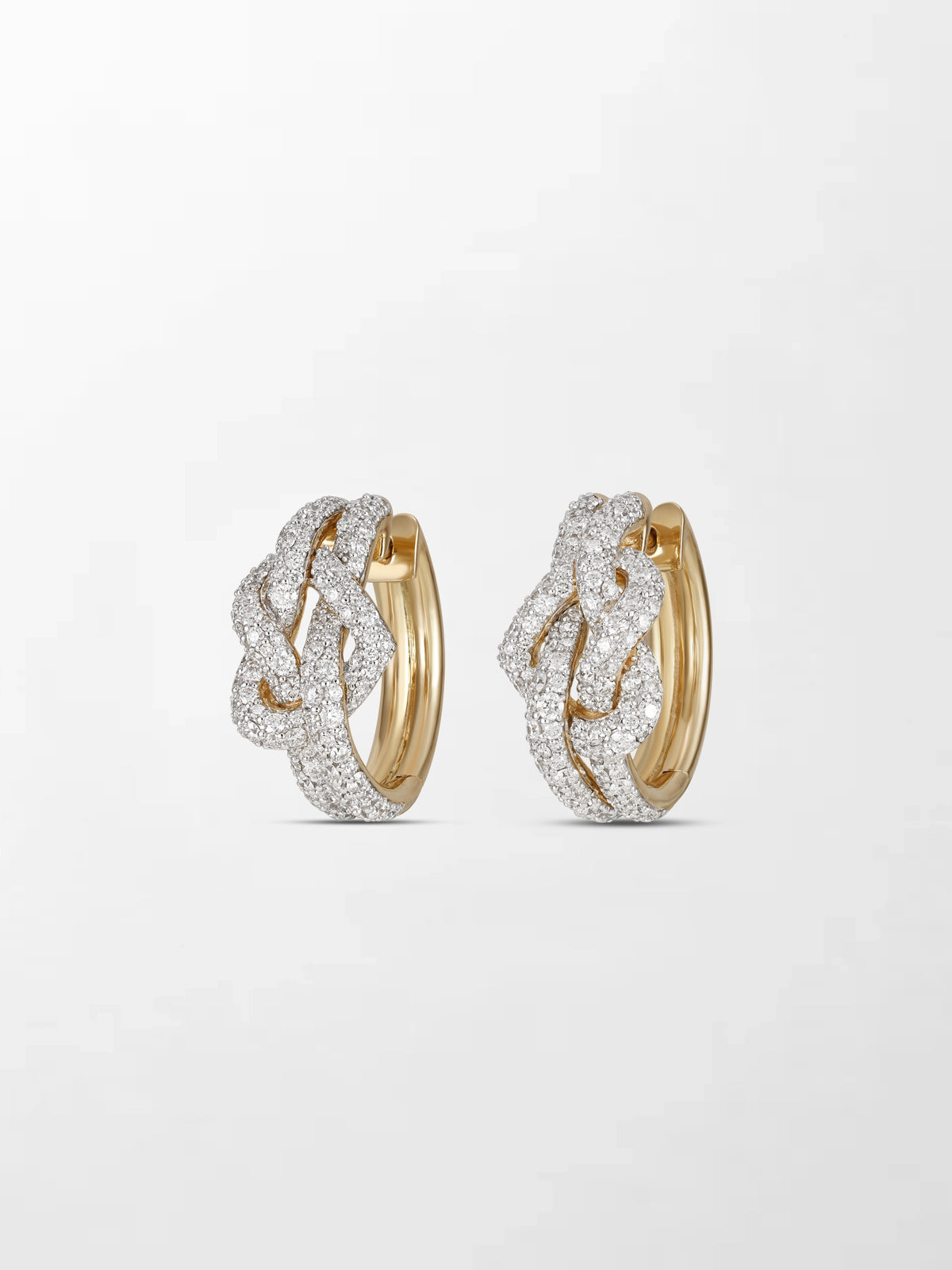 Pave Heart Knot Hoops