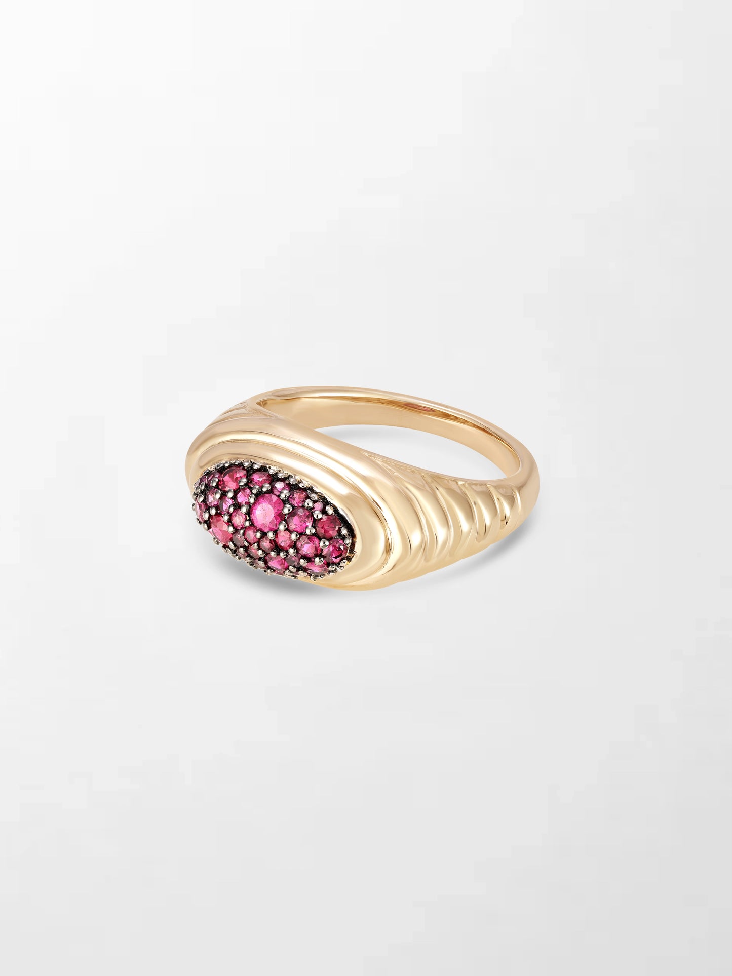 Pavé Rise Ruby Pinky Ring