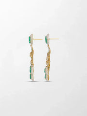 Emerald and Diamond Bloom Chandelier Earrings