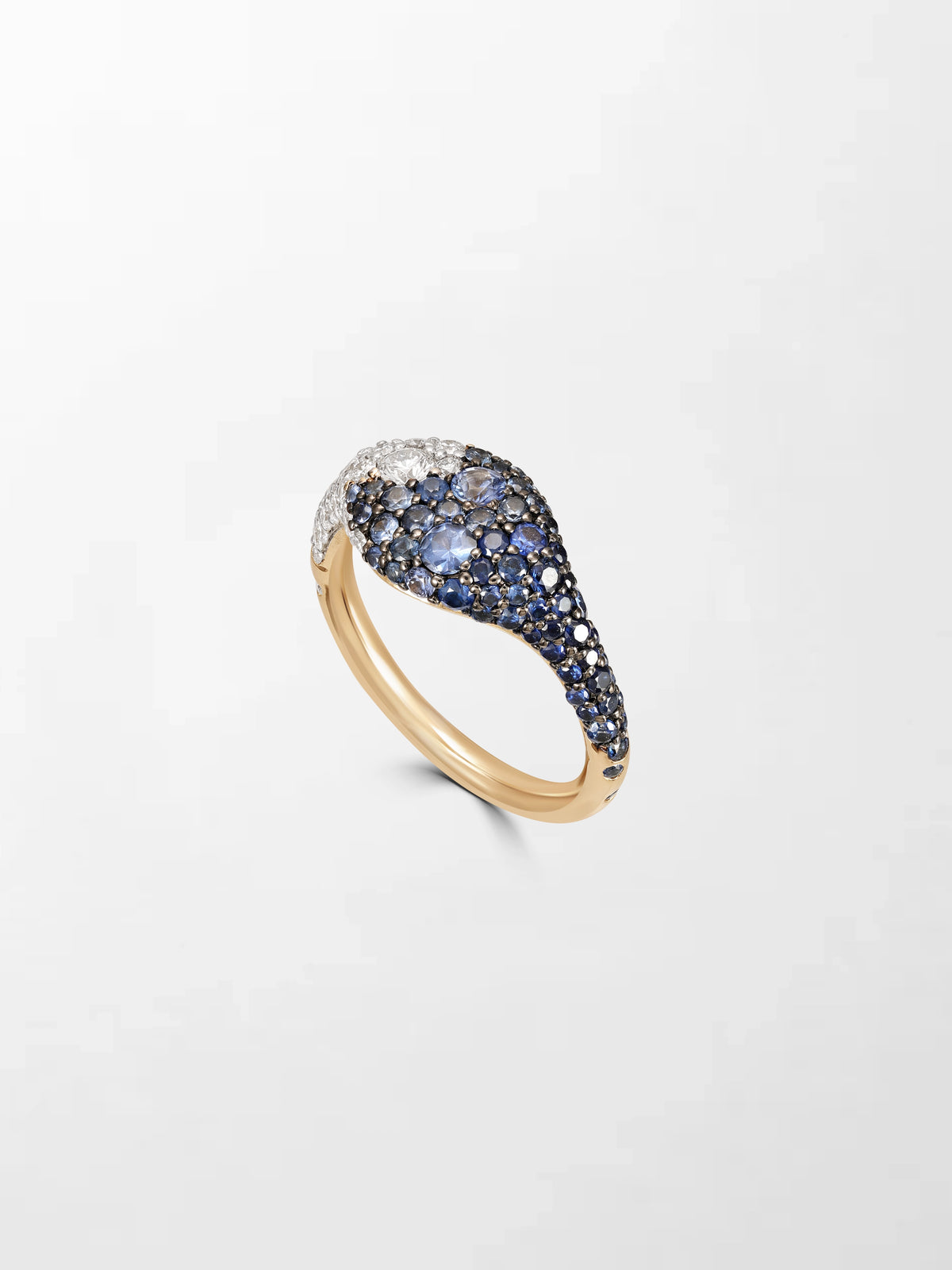 Sapphire Dome Pave Ring