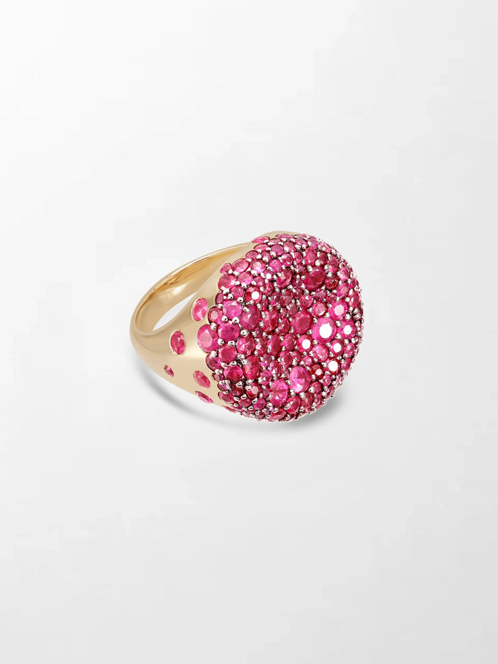 Ruby Cupped Dome Ring