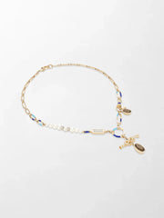 Sailor’s Knot Pearl & Smoky Quartz Necklace